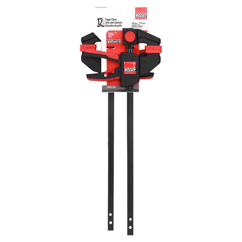 Bessey 12 in. X 2-3/8 in. D Trigger Clamp 100 lb 2 pk