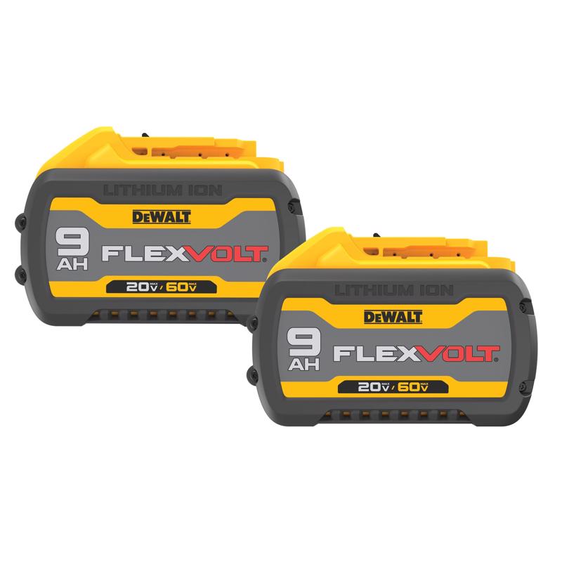 DeWalt 20V-60V MAX FLEXVOLT 9 Ah Lithium-Ion 9Ah 20V / 3Ah 60V Battery 2 pc
