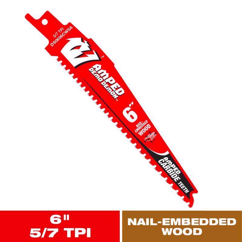 Diablo Amped Demo Demon 6 in. Carbide Tipped Reciprocating Saw Blade 1 pk