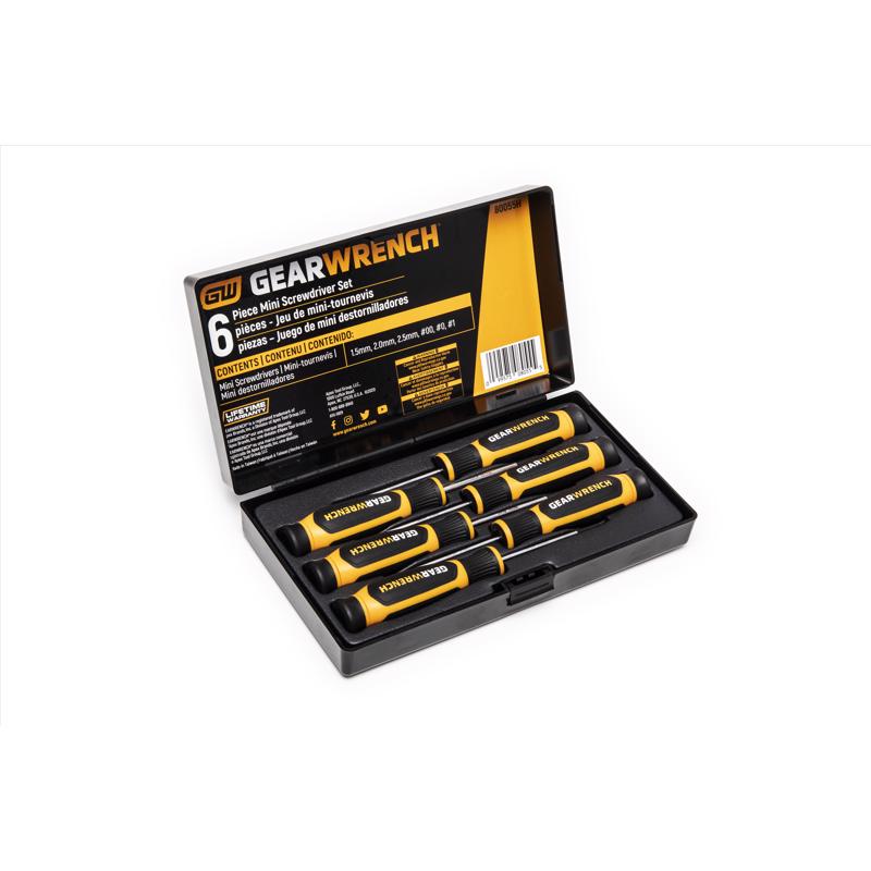 GEARWRENCH Phillips/Slotted Mini Screwdriver Set 6 pc