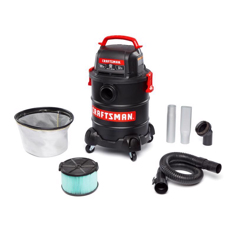 Craftsman CMXEVBE17050 5 gal Corded Ash Vacuum Tool Only 7.8 amps 120 V