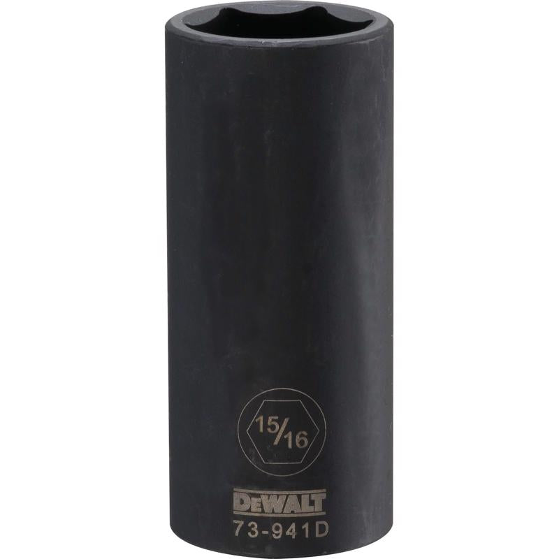 DeWalt 15/16 in. X 1/2 in. drive SAE 6 Point Deep Impact Socket 1 pc