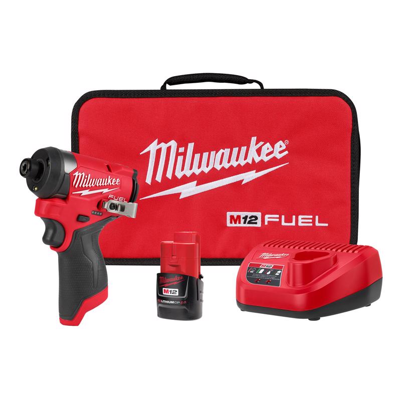 Milwaukee M12 FUEL 1/4 in. Cordless Brushless Impact Driver Kit (Battery & Charger)