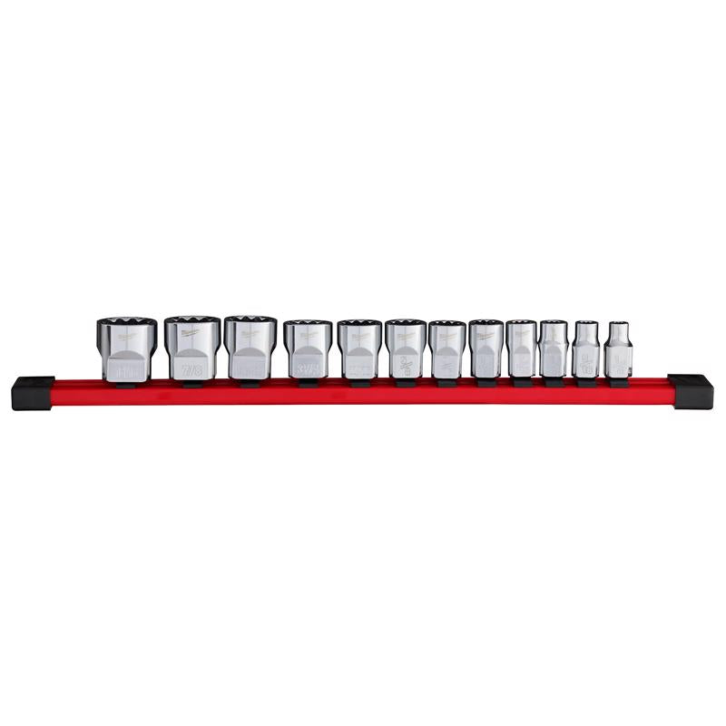 Milwaukee 3/8 in. drive SAE 12 Point Socket 12 pc