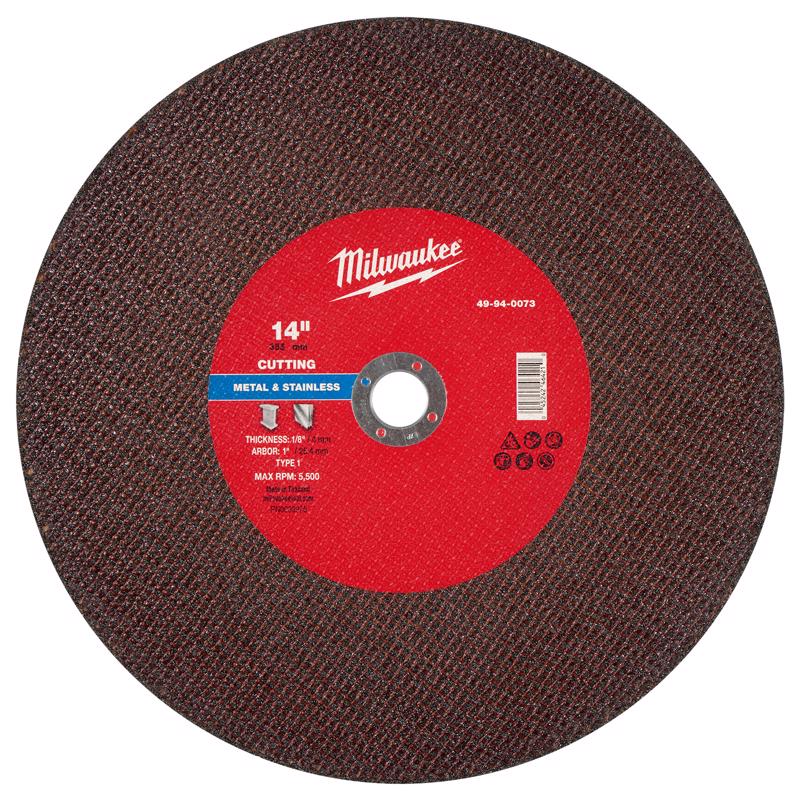 Milwaukee 14 in. D X 1 in. X 1/8 in. thick Metal Cut-Off Wheel 1 pc