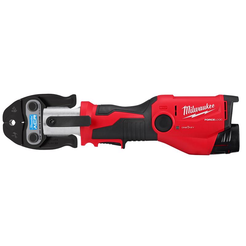Milwaukee M12 Force Logic 1 in. Press Tool Kit Black/Red