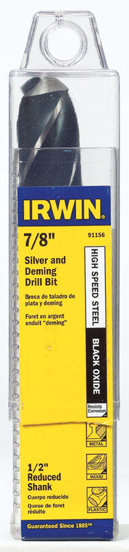 IRWIN 7/8 in. X 6 in. L High Speed Steel Drill Bit Straight Shank 1 pc