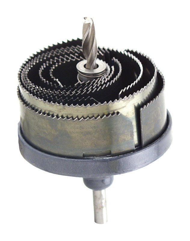 GreatNeck Assorted in. Steel 1 in. L X 1/4 in. D 7-in-1 Hole Saw Arbor Included