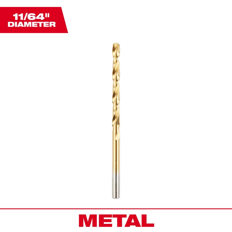 Milwaukee Thunderbolt 11/64 in. X 3-1/4 in. L Titanium Drill Bit Round Shank 1 pc
