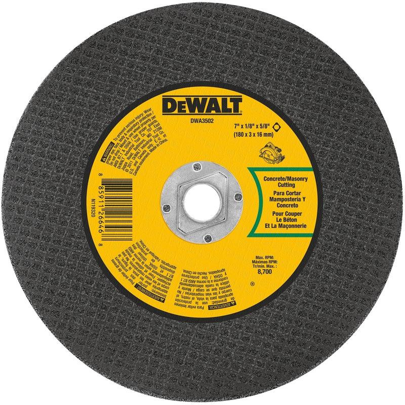 DeWalt High Performance 7 in. D X 5/8 in. X 1/8 in. thick Aluminum Oxide Masonry Cutting Saw Blade 1