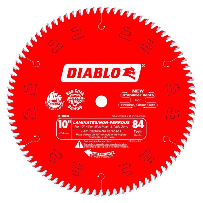 Diablo 10 in. D TiCo Hi-Density Carbide Metal and Laminate Blade 84 teeth 1 pk