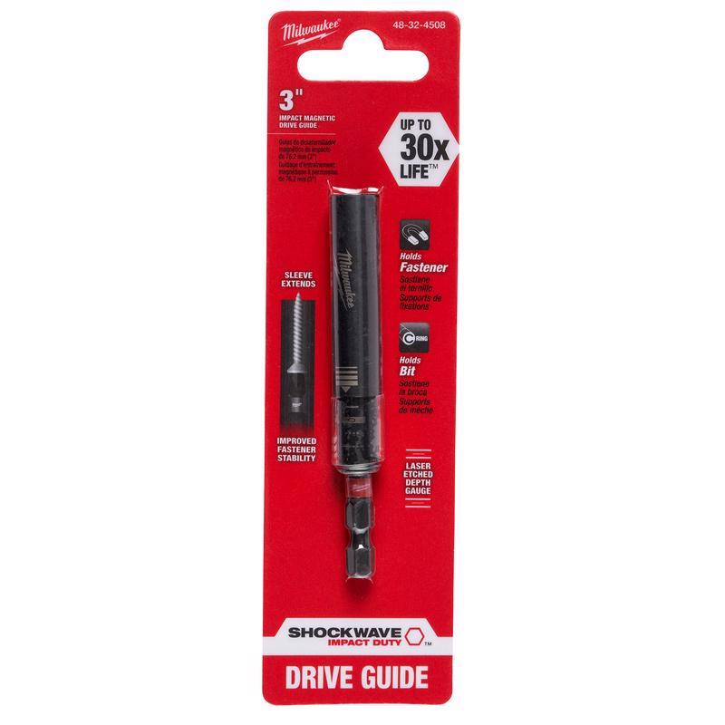 Milwaukee Shockwave Hex 1/4 in. X 3 in. L Drive Guide Steel 1 pc