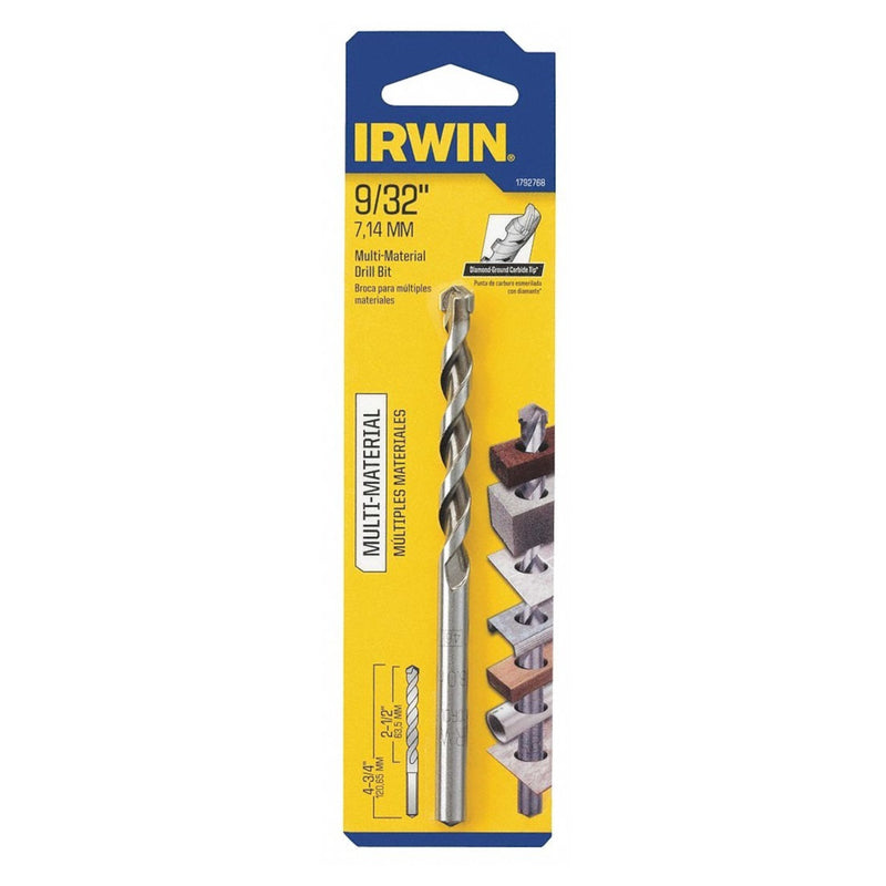 IRWIN 9/32 in. X 4 in. L Multi-Material Jobber Length Masonry Drill Bit Straight Shank 1 pc