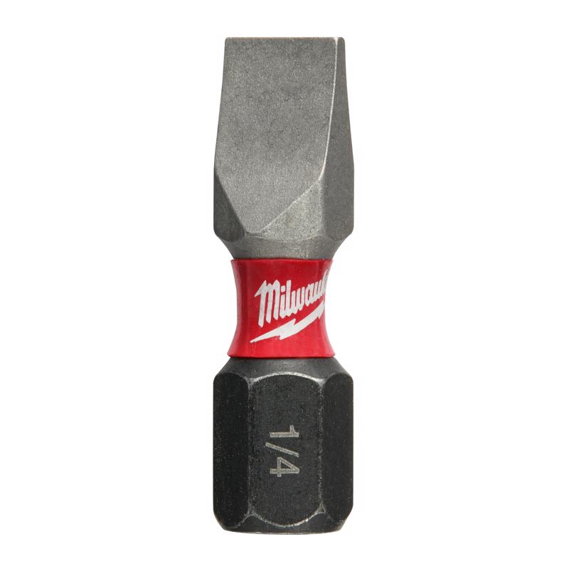 Milwaukee Shockwave Slotted 1/4 in. X 1 in. L Insert Bit Steel 2 pc