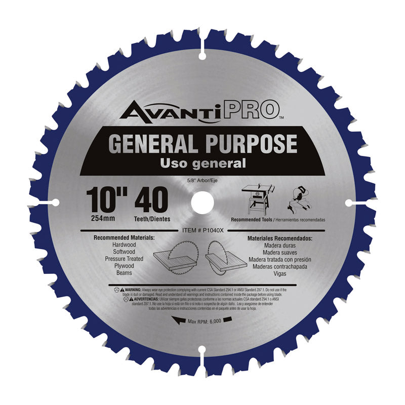Avanti Pro 10 in. D General Purpose TiCo Hi-Density Carbide Circular Saw Blade