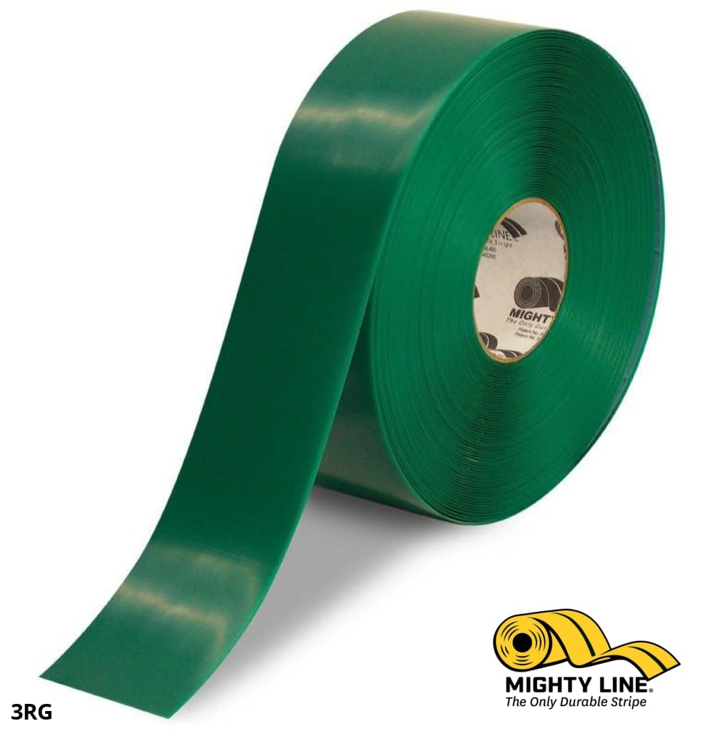 3" GREEN Solid Color Tape - 100' Roll - Safety Floor Tape