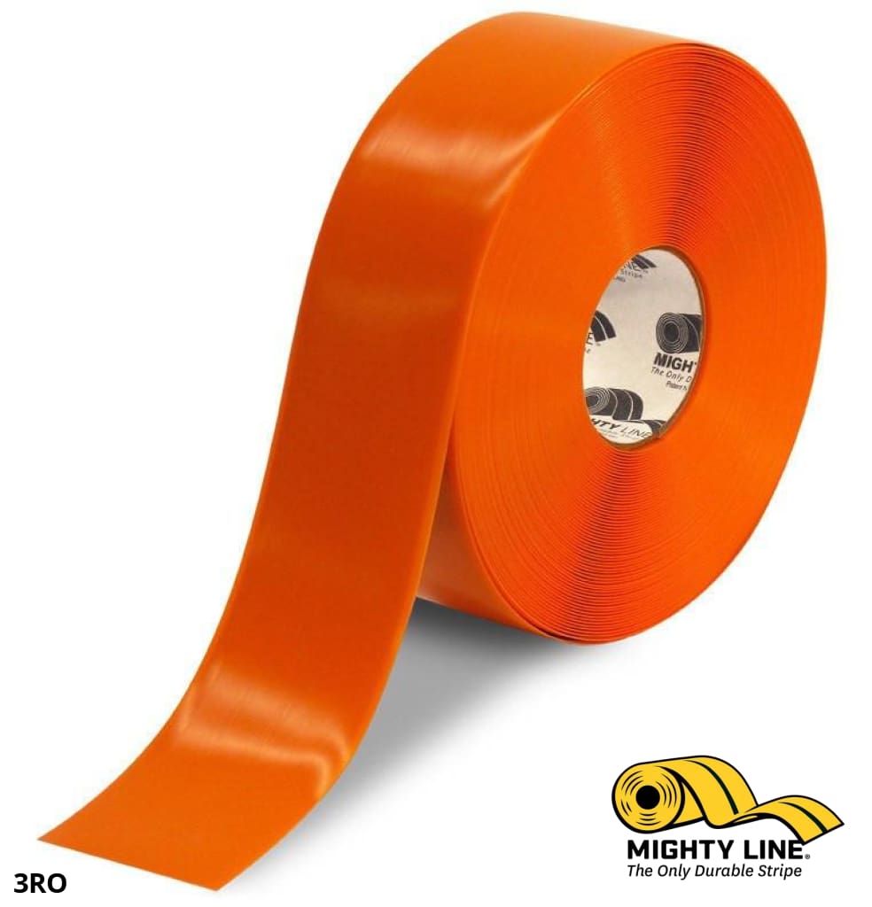 3" ORANGE Solid Color Tape - 100' Roll - Safety Floor Tape