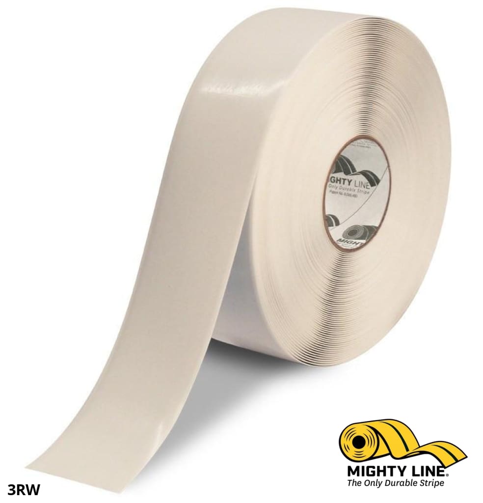 3" WHITE Solid Color Tape - 100' Roll - Safety Floor Tape