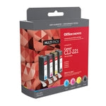 Office Depot Remanufactured Black/Cyan/Magenta/Yellow Ink Cartridge Set for Canon CLI-221, 4 pk