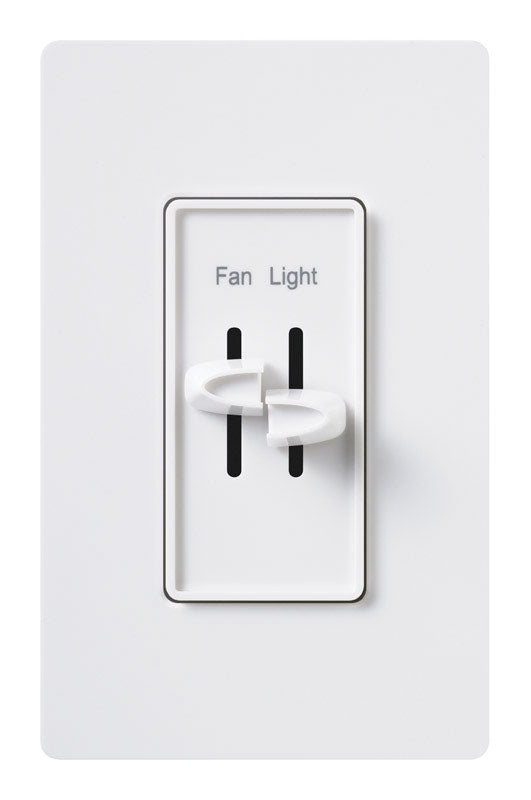 Lutron Skylark 1.5 amps Single Pole Slide Fan Control White 1 pk