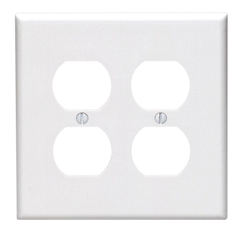 Leviton White 2 gang Thermoset Plastic Duplex Wall Plate 1 pk