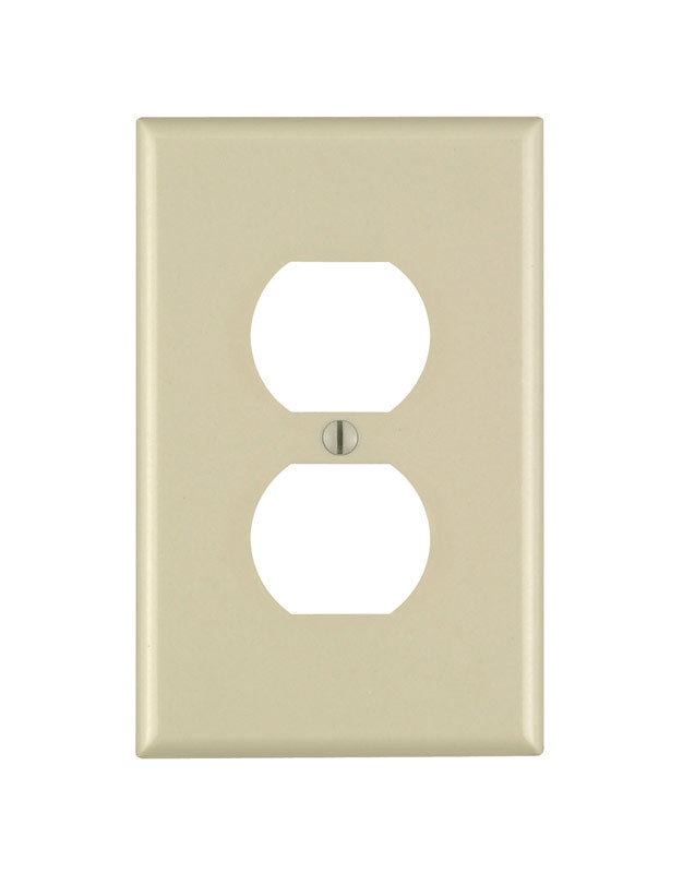 Leviton Ivory 1 gang Plastic Duplex Wall Plate 1 pk