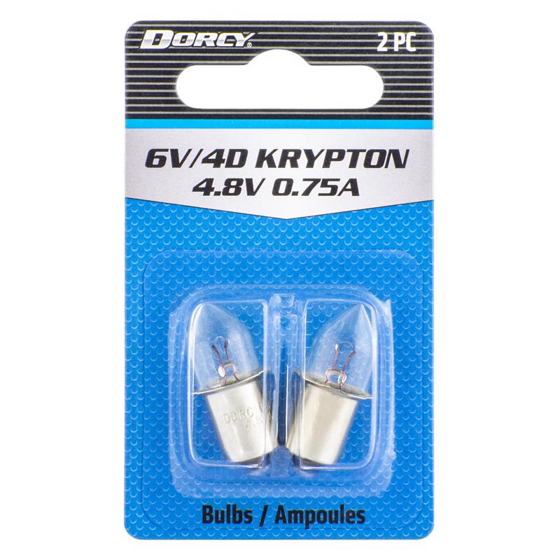 Dorcy 6V/4D Clear Krypton Flashlight Bulb 2.2 V Bayonet Base