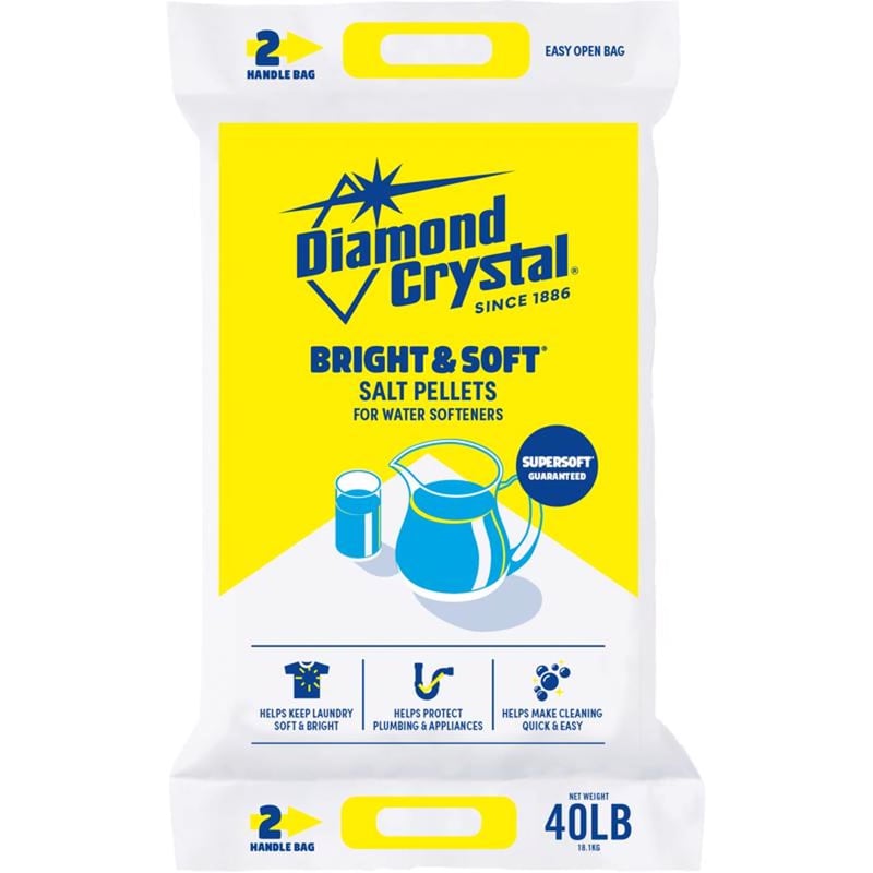 Diamond Crystal Bright & Soft Water Softener Salt Pellets 40 lb