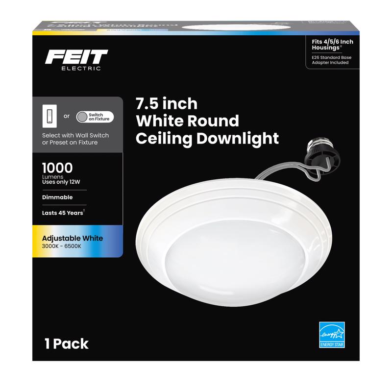 Feit White 7.6 in. W LED Disklight Retrofit Kit 12 W