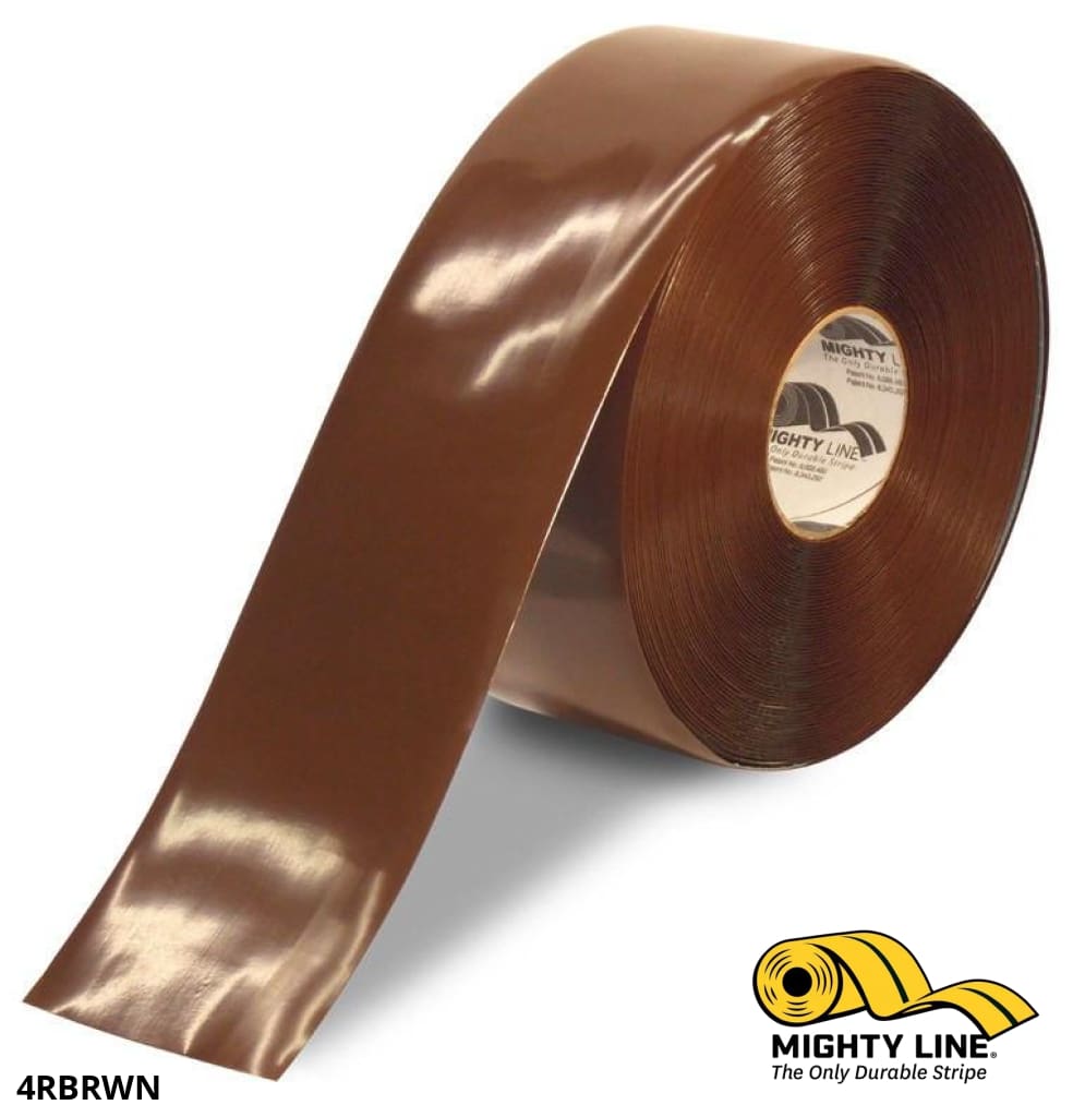 4" BROWN Solid Color Tape - 100' Roll - Safety Floor Tape