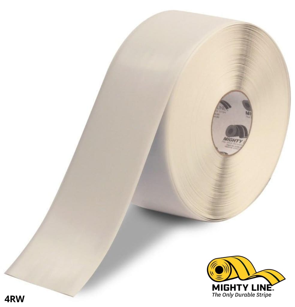 4" WHITE Solid Color Tape - 100' Roll - Safety Floor Tape