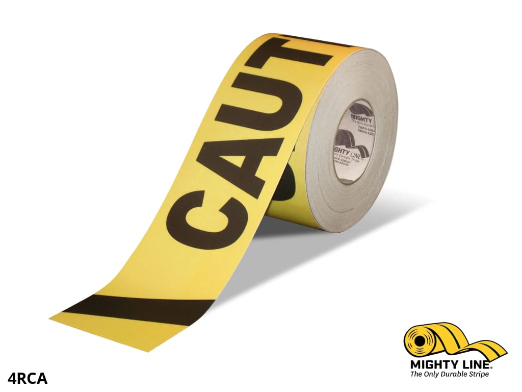 4" Wide Caution Floor Tape - 100' Roll