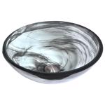 Anzzi Mezzo Series Slumber Wisp Glass Bathroom Sink 16.5 in. W X 16.5 in. D Gray