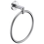 Anzzi Caster 2 Brushed Nickel Silver Towel Ring 1.73 in. L Zinc