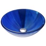 Anzzi Meno Glass Bathroom Sink 16.5 in. W X 16.5 in. D Blue
