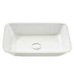 Anzzi Innovio Glass Bathroom Sink 18.1 in. W X 13 in. D Matte White