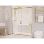 Anzzi Enchant 70 in. H X 60.4 in. W Brushed Gold Framed Shower Door
