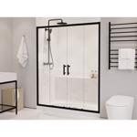 Anzzi Enchant 70 in. H X 60.4 in. W Matte Black Framed Shower Door
