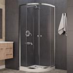 Anzzi Mare Series 76 in. H X 35 in. W Brushed Nickel Nickel Framed Shower Door