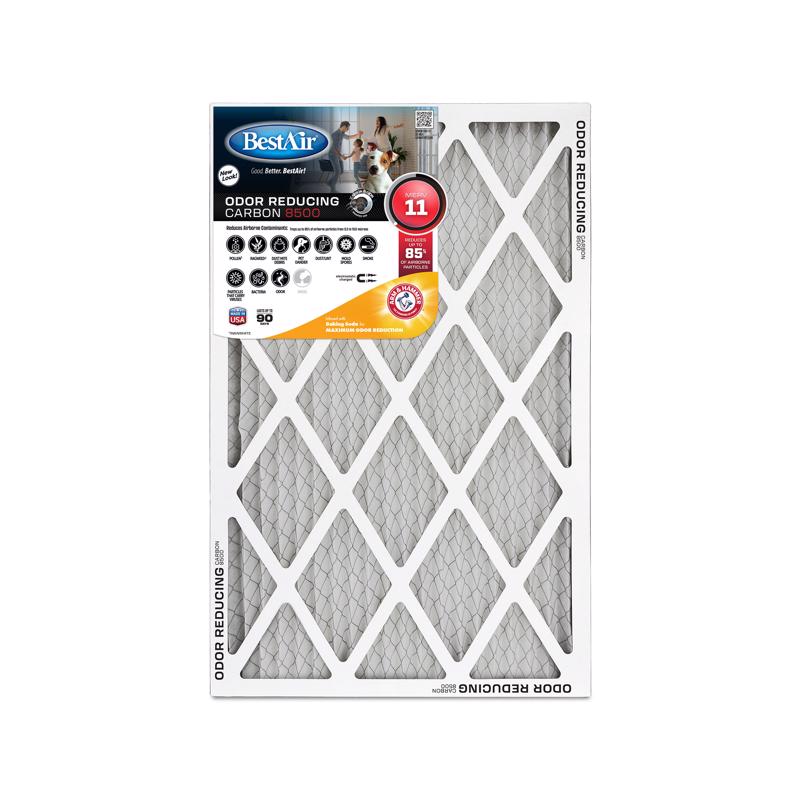 BestAir 14 in. W X 25 in. H X 1 in. Carbon 11 MERV Pleated Air Filter 1 pk