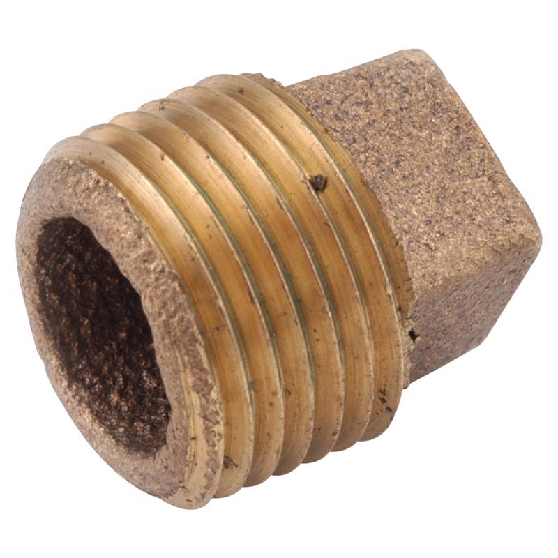 Anderson Metals 1/2 in. MPT in. Red Brass Square Head Cored Plug