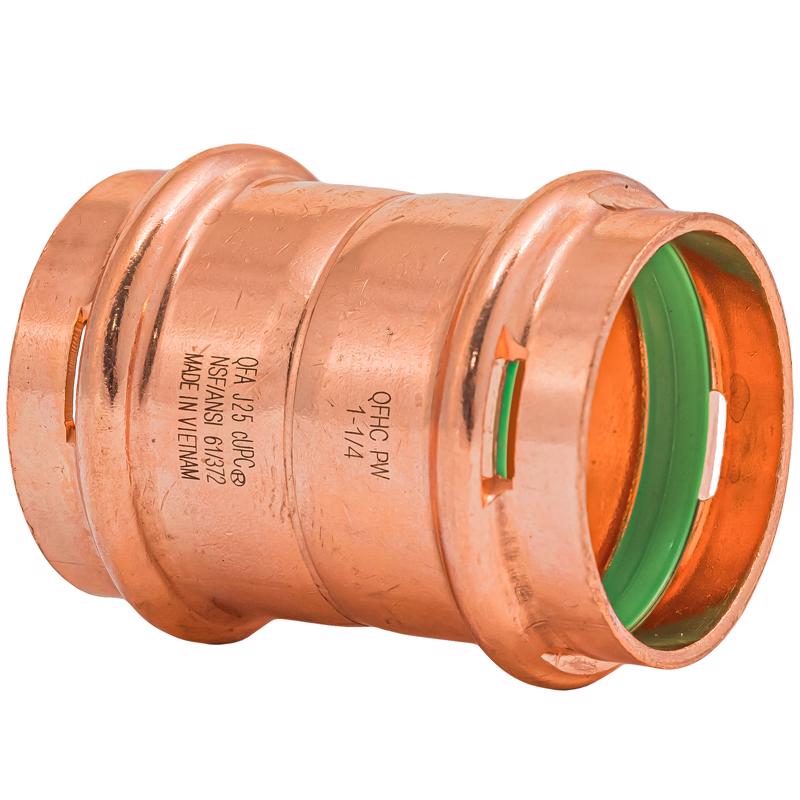 QuickFitting 1-1/4 in. Press in. Press in. Copper Coupling with Stop