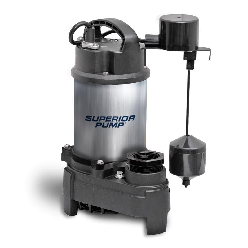Superior Pump 1 HP 5160 gph Stainless Steel Vertical Float Switch AC Sump Pump 10 ft.