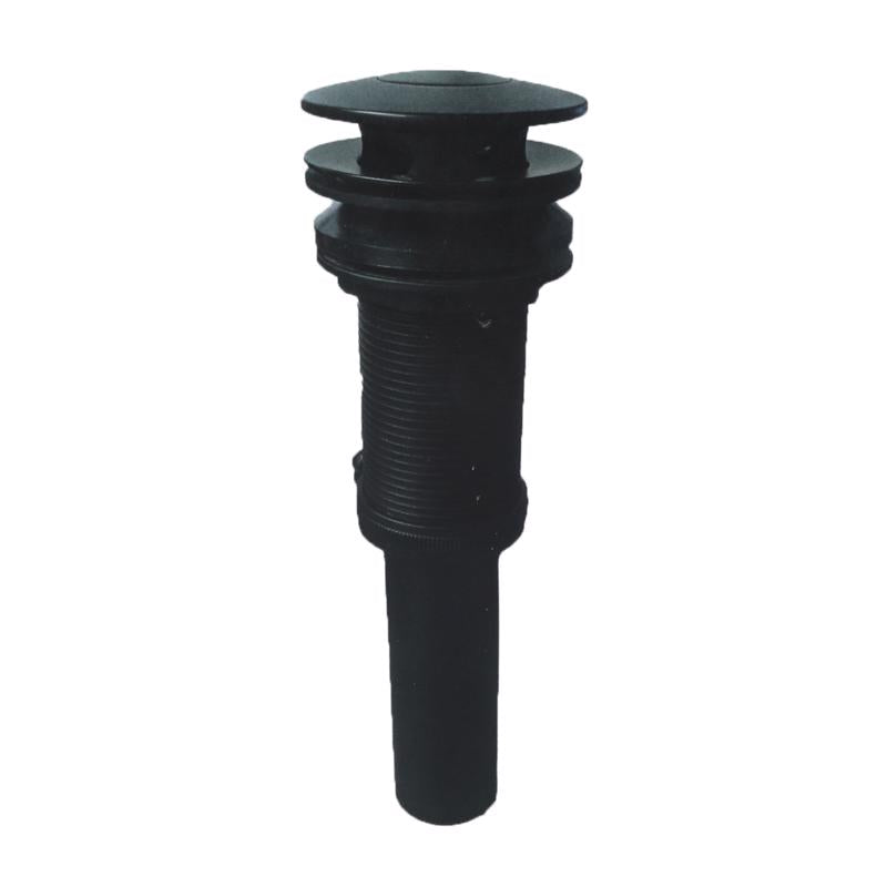 Danco 2.63 in. Matte Black Metal/Plastic Push Button Drain with Overflow
