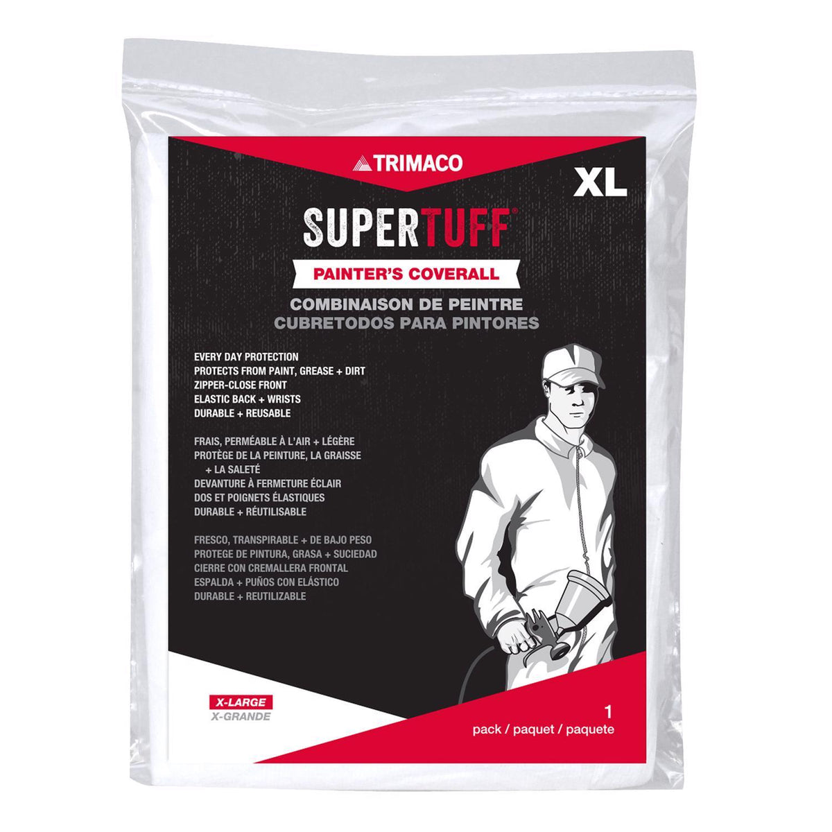 SuperTuff Polypropylene Coveralls White XL 09905 1 pk