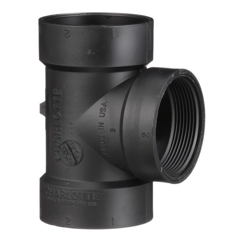 Charlotte Pipe 2 in. Hub X 2 in. Hub ABS Flush Cleanout Tee