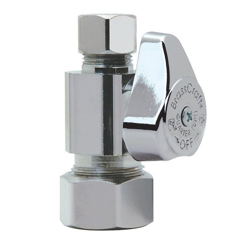 BrassCraft 1/2 in. Compression X 3/8 in. Compression Brass Straight Stop Valve