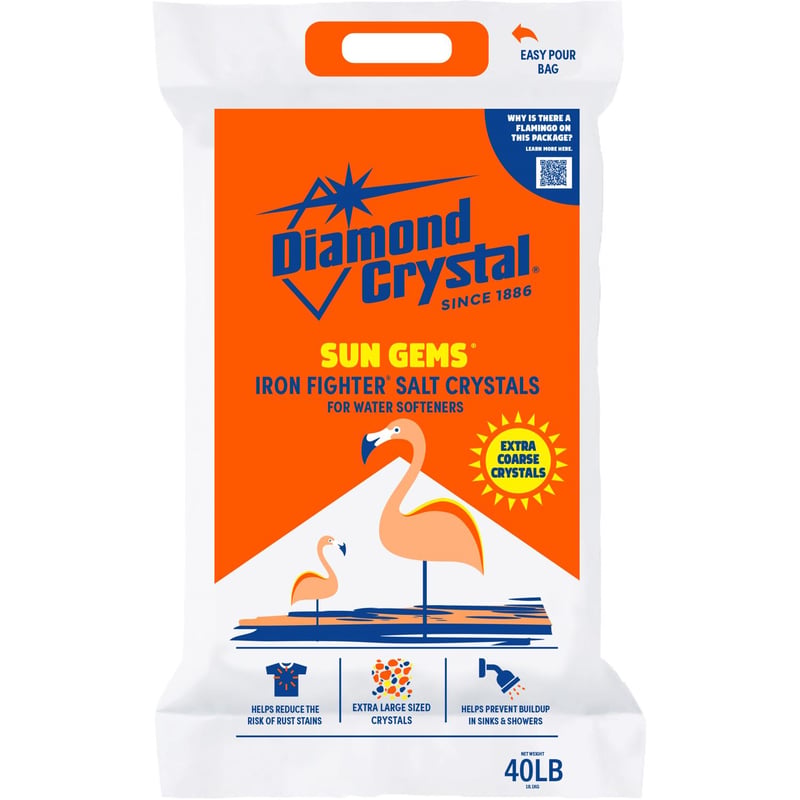 Diamond Crystal Sun Gems Water Softener Salt Crystal 40 lb
