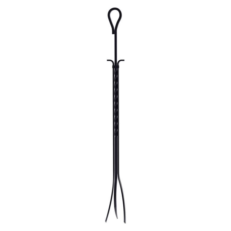 Panacea Black Powder Coated Steel Fireplace Tongs