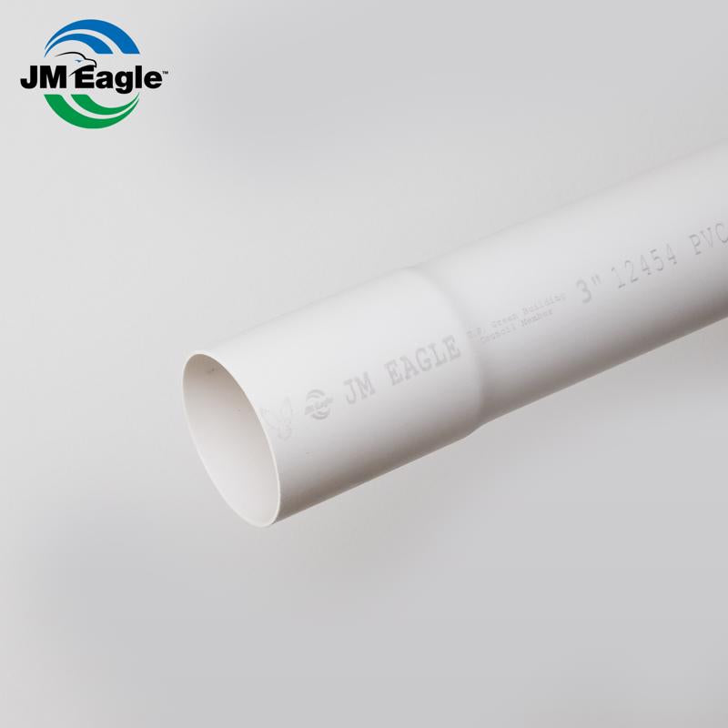 JM Eagle 2729 PVC Sewer Pipe 3 in. D X 10 ft. L Bell 0 psi